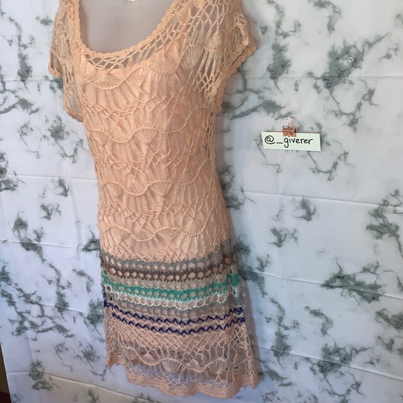 Blush Knit Double Layer Overlay Tank Dress Arden B - Picture 7 of 16
